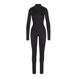 SKIMS All-In-One Shine Black Long Sleeve Jumpsuit (NWT)